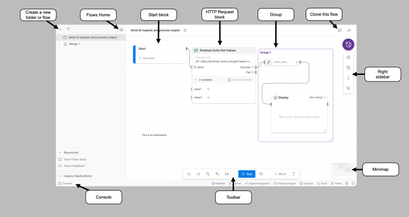 Flows user interface