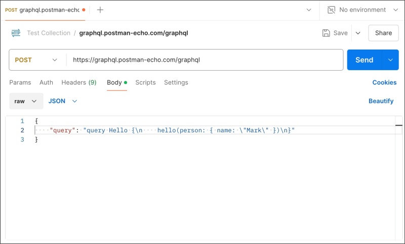 GraphQL JSON request body