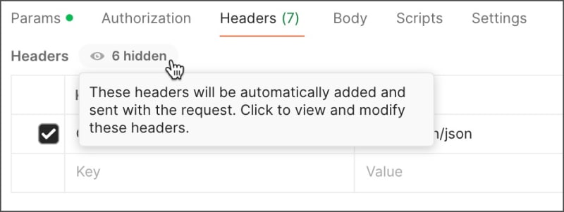 Hidden headers