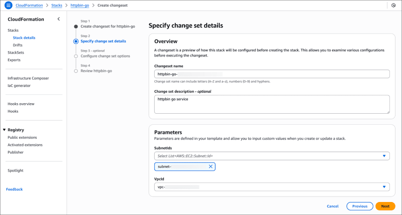 Accept parameter values