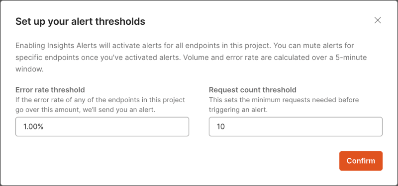 Set alerts thresholds