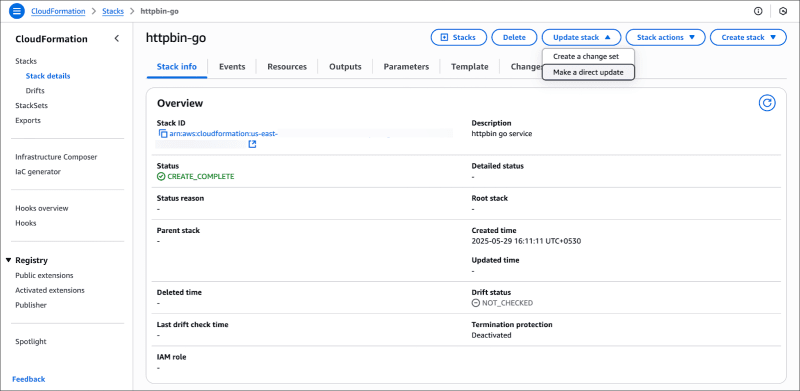 Update CloudFormation template
