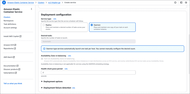 Configure ECS deployment