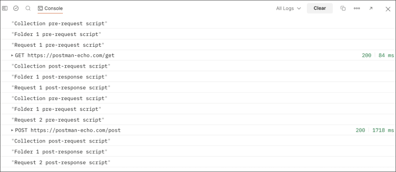 Logs in the Console