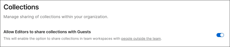 Allow Editors to share collections with Guests