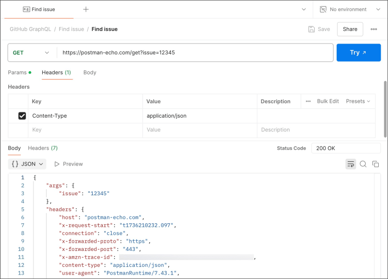 Query parameters example