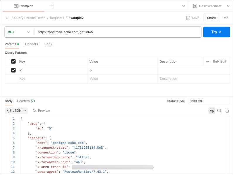 Query parameters example 2