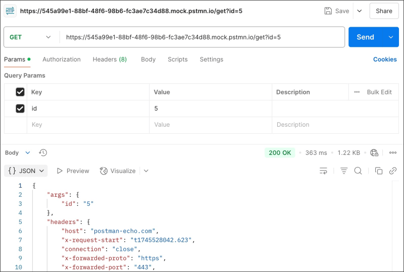 Query parameters mock response