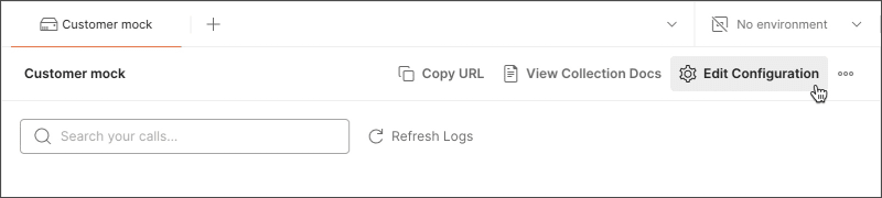 Editing mock server configuration