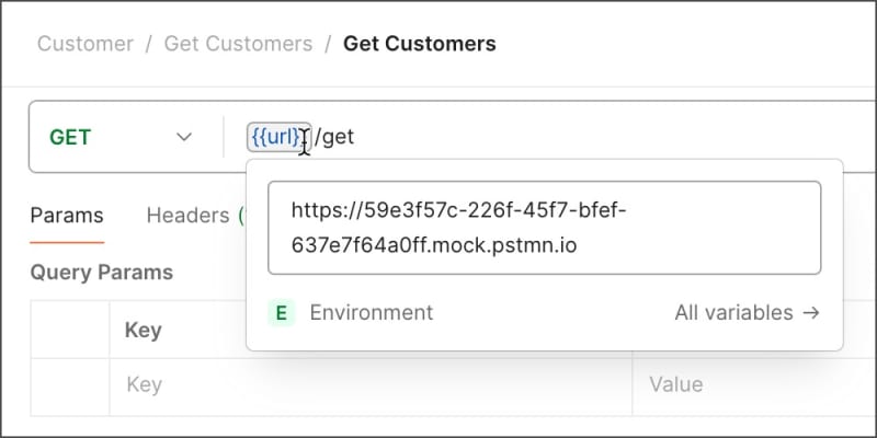 Using variables with mock servers