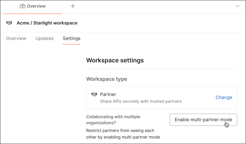 Enable multi-partner mode