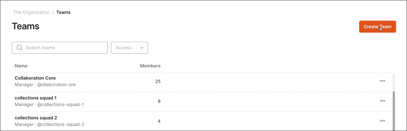 Create an Organization Team