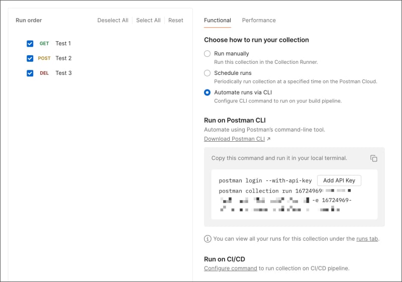 Automate runs using the Postman CLI