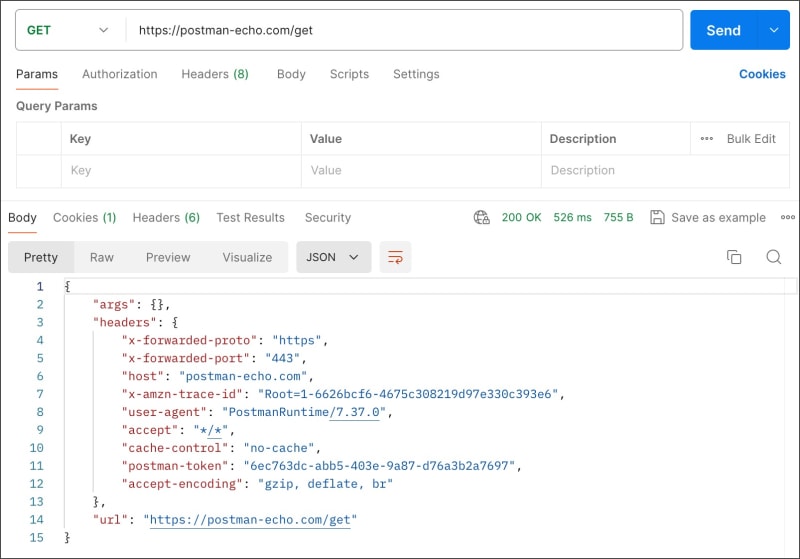 Postman Echo response