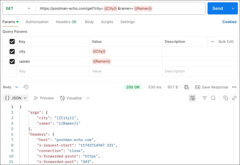 Request builder with a successful response