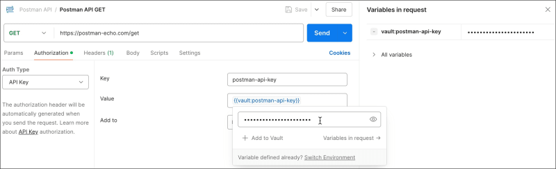 Set as new vault secret