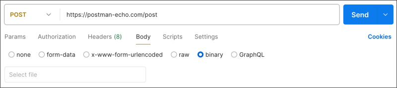 Add binary data