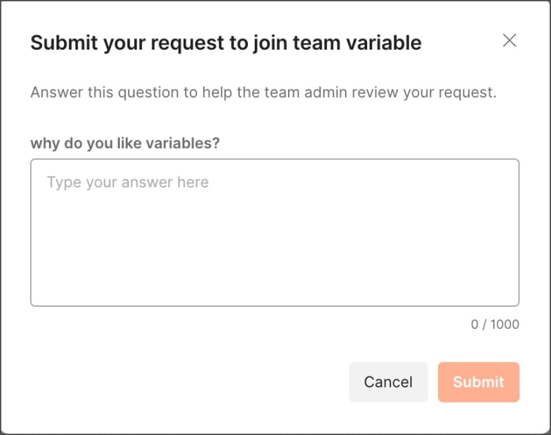 Request to join team