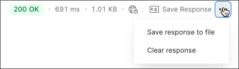 Save an API response as an example or file