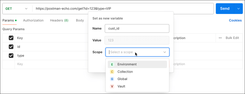 Set as variable