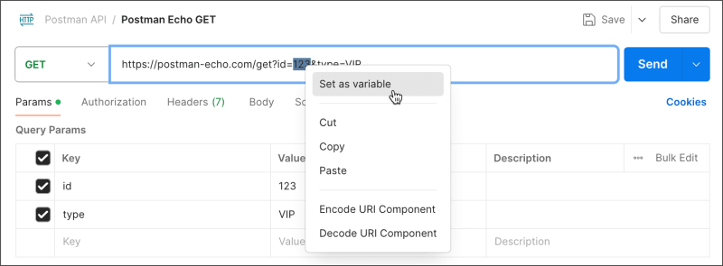 Set as variable