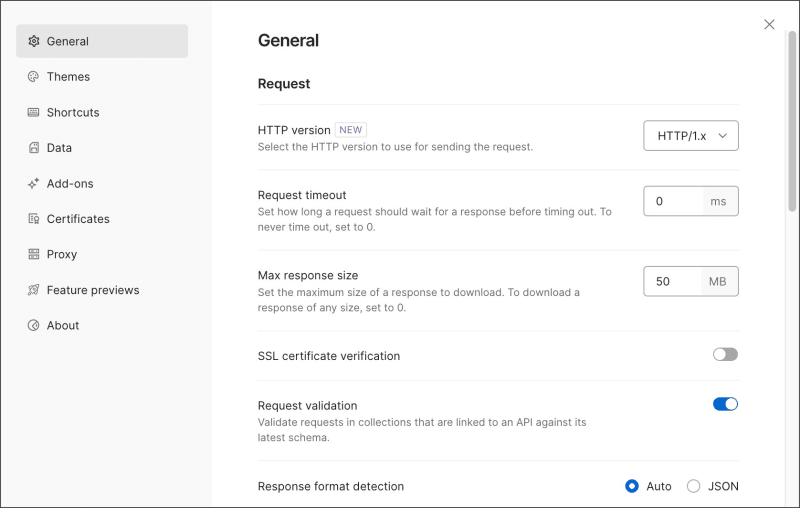 General settings