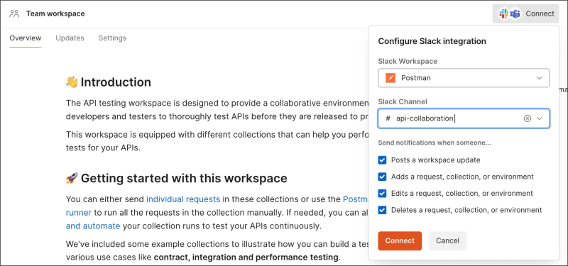 Configure the connection to Slack