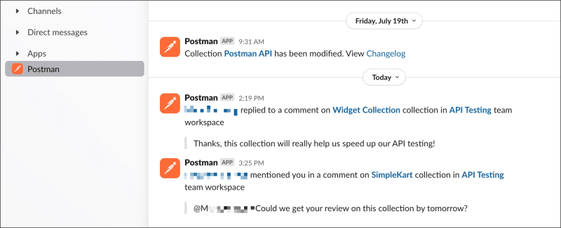 View notifications in Slack