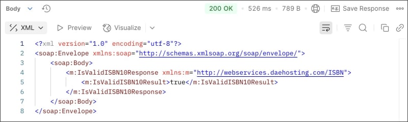 SOAP response data