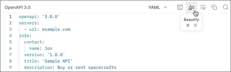 Spec Hub editing options