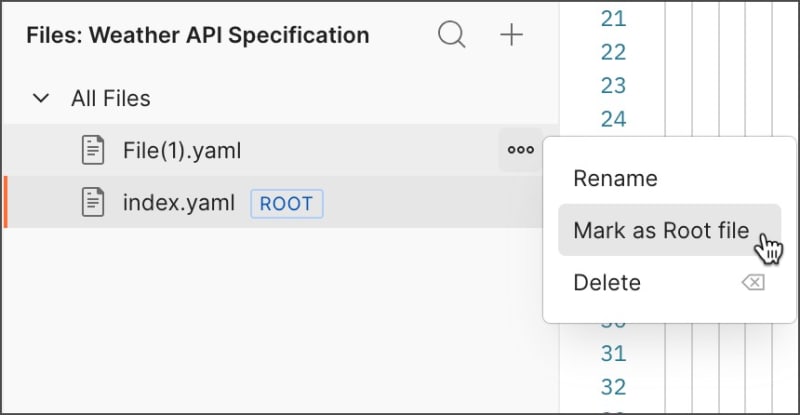 Change root file in multi-file OpenAPI 3.0 specification