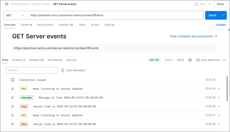SSE endpoint test