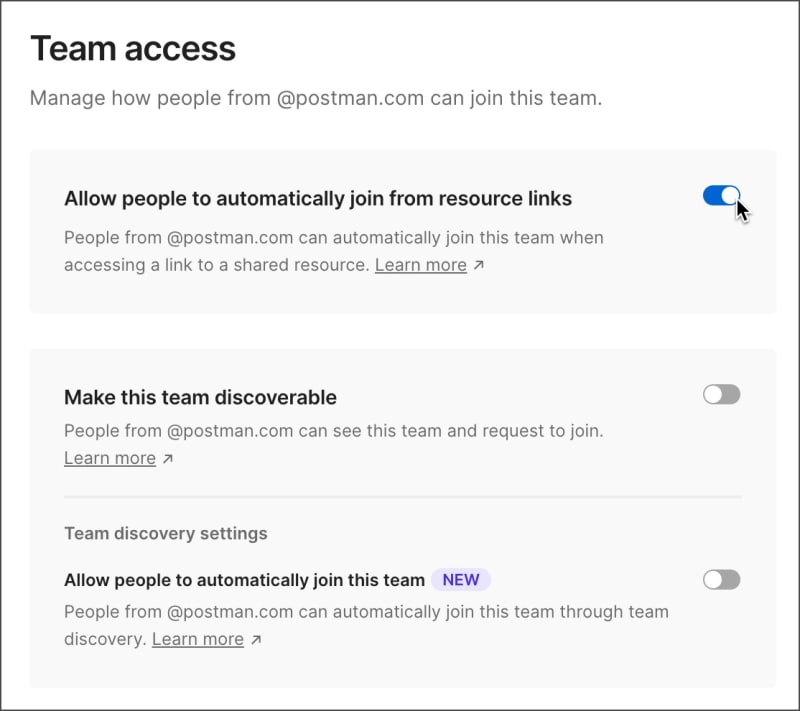 Team access