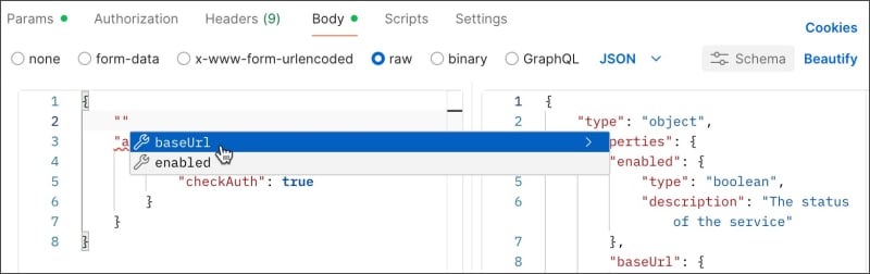 Body data autocomplete