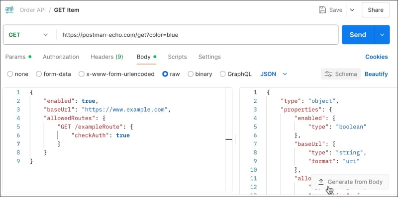 Generate body schema