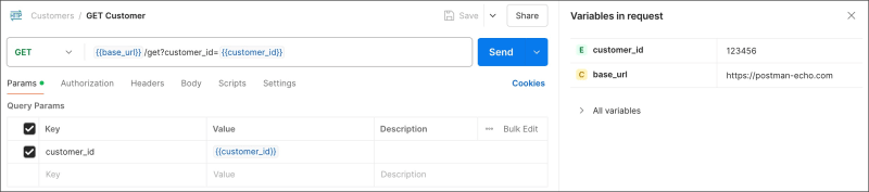 View and edit variables used in an element