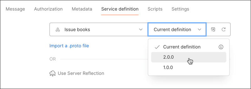 Changing an API version in the request