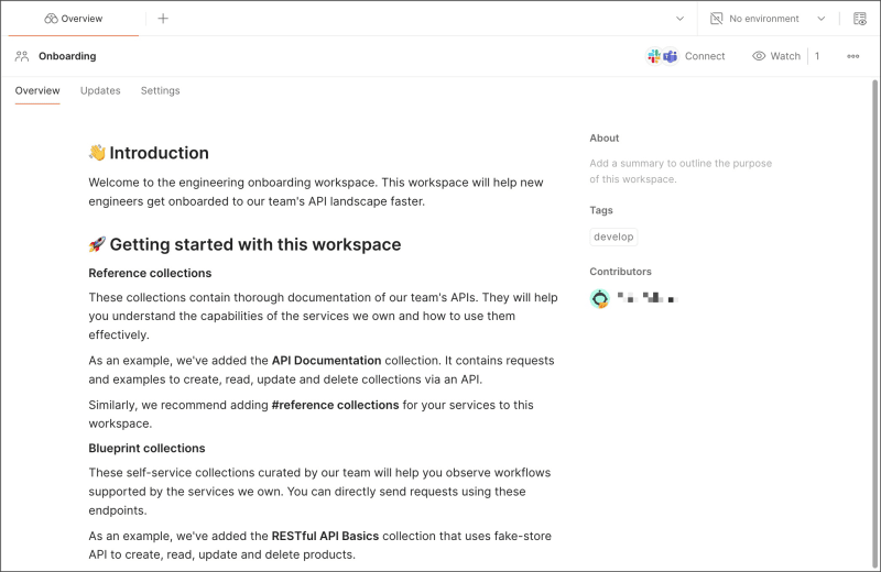 Workspace overview