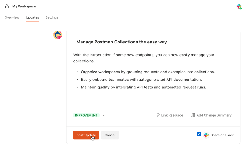 Create and post an update