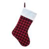 Homespun Holiday Black & White Buffalo Plaid Stocking with White Cuff, 27