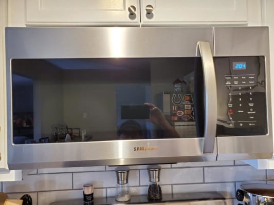 Samsung Me19r7041fs 1 9 Cuft Over The Range Microwave In Stainless Steel Brandsmart Usa