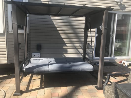 Broyhill Patio Pergola Cushioned Daybed 3 Person Swing Big Lots