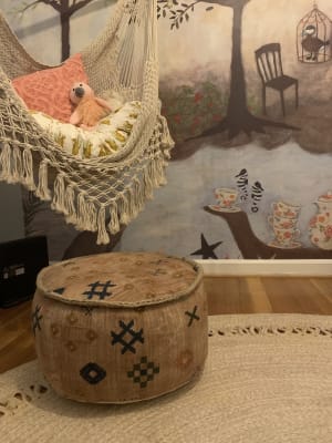 Blush Abstract Symbols Pouf World Market