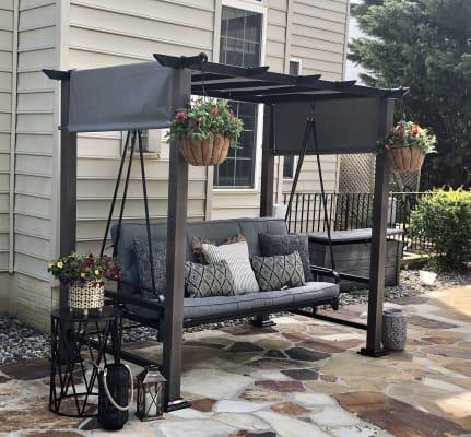 Broyhill Patio Pergola Cushioned Daybed 3 Person Swing Big Lots