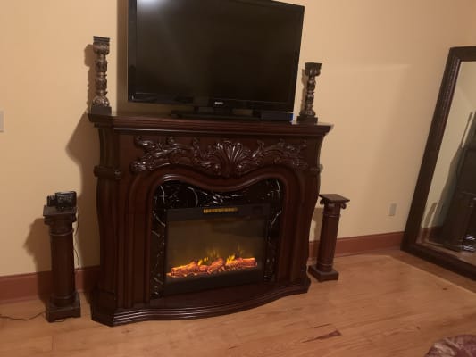 62 Grand Cherry Electric Fireplace Big Lots
