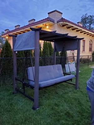Broyhill Patio Pergola Cushioned Daybed 3 Person Swing Big Lots