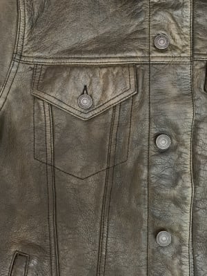 LEATHER TRUCKER JACKET Lucky Brand