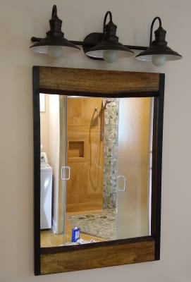 Small Walnut Brown Wood Leaner Mirror With Live Edge World Market