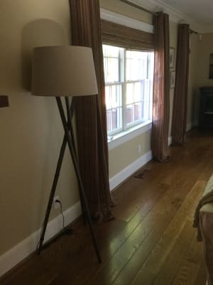 walnut wood tripod austin floor lamp base