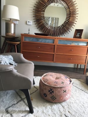 Blush Abstract Symbols Pouf World Market